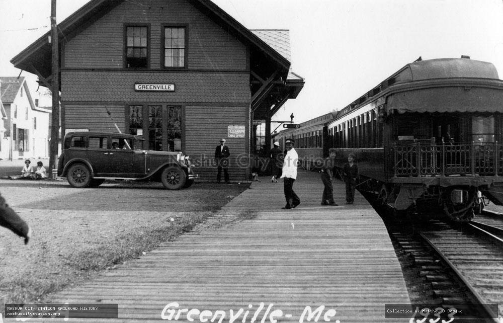 Postcard: Bangor & Aroostook station, Greenville, Maine